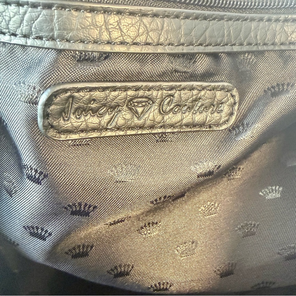 Juicy Couture Paint Splatter Nylon Satchel Shoulder Bag Crossbody Pom Pom Y2K - Picture 11 of 13